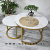 Juego de Mesas de Centro Anidadas estilo Marmol Gold