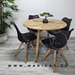 Comedor Redondo Mesa Expandible Wood MDF + 4 Sillas Tulip Nordic - Miniatura 2