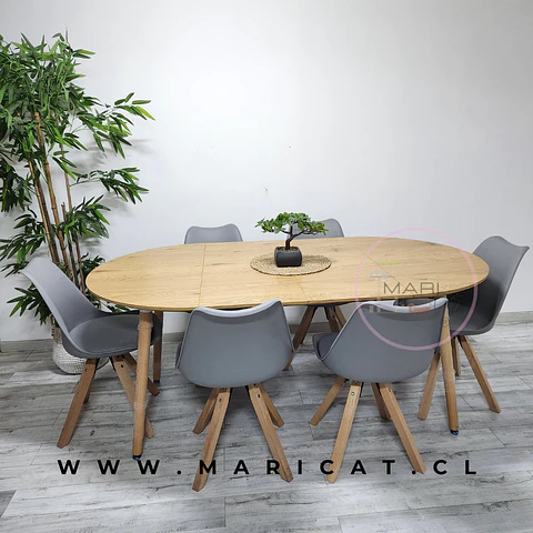 Comedor Redondo MDF 4 Sillas Tulip Nordic – Mesa 100cm