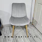 Silla Macron capitone Velvet Gris wood - Miniatura 1