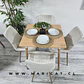 Comedor Cuadrado Melamina 4 Sillas Macron Velvet – Mesa 120x80cm - Miniatura 1