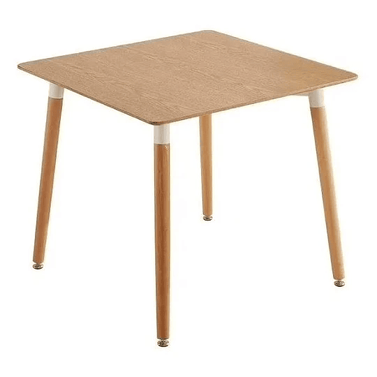 Mesa Eames Cuadrada Wood + Silla Macron Velvet Wood