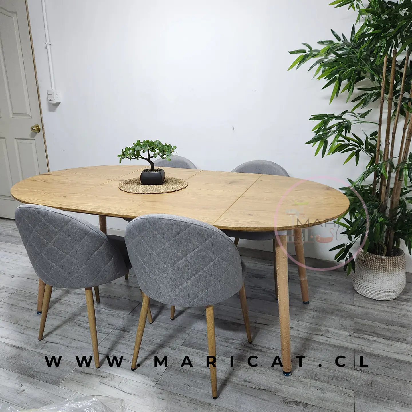Comedor Rectangular MDF 4 Sillas Kana Lino – Mesa 100cm 4