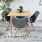 Comedor Mesa eames Cuadrado wood + 4 Sillas Tulip Nordic con cojin - Miniatura 4