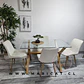 Mesa Rectangular vidrio Chile Crossback Madrid  + Silla Macron Velvet Wood - Miniatura 1