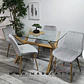 Mesa Rectangular vidrio Chile Crossback Madrid  + Silla Macron Velvet Wood - Miniatura 2