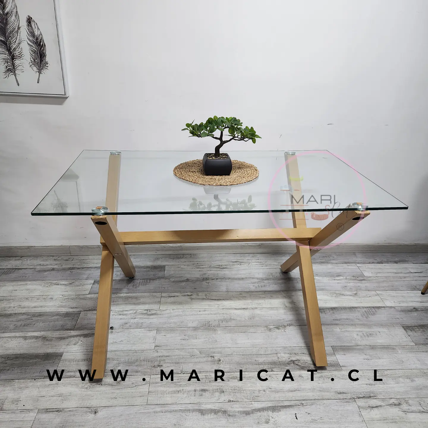 Comedor Rectangular Vidrio 4 Sillas Crossback – Mesa 130x80cm 4