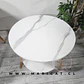 Mesa de Centro MDF Mármol Blanco 2 Niveles estructura Madera Natural- Living recepcion oficinas - Miniatura 5