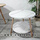 Mesa de Centro MDF Mármol Blanco 2 Niveles estructura Madera Natural- Living recepcion oficinas - Miniatura 3