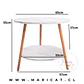 Mesa de Centro MDF Mármol Blanco 2 Niveles estructura Madera Natural- Living recepcion oficinas - Miniatura 4