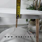 Mesa de Centro MDF Mármol Blanco 2 Niveles estructura Madera Natural- Living recepcion oficinas - Miniatura 7