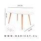 Mesa de Centro Ovalada Blanca de Melamina con Patas de Madera Natural - Miniatura 2
