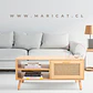 Mesa de Centro Rectangular de Madera Rattan - Miniatura 2