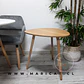 Mesa de Centro Lateral Esquinera Wood con Cubierta Ovalada Efecto Madera  - Miniatura 1