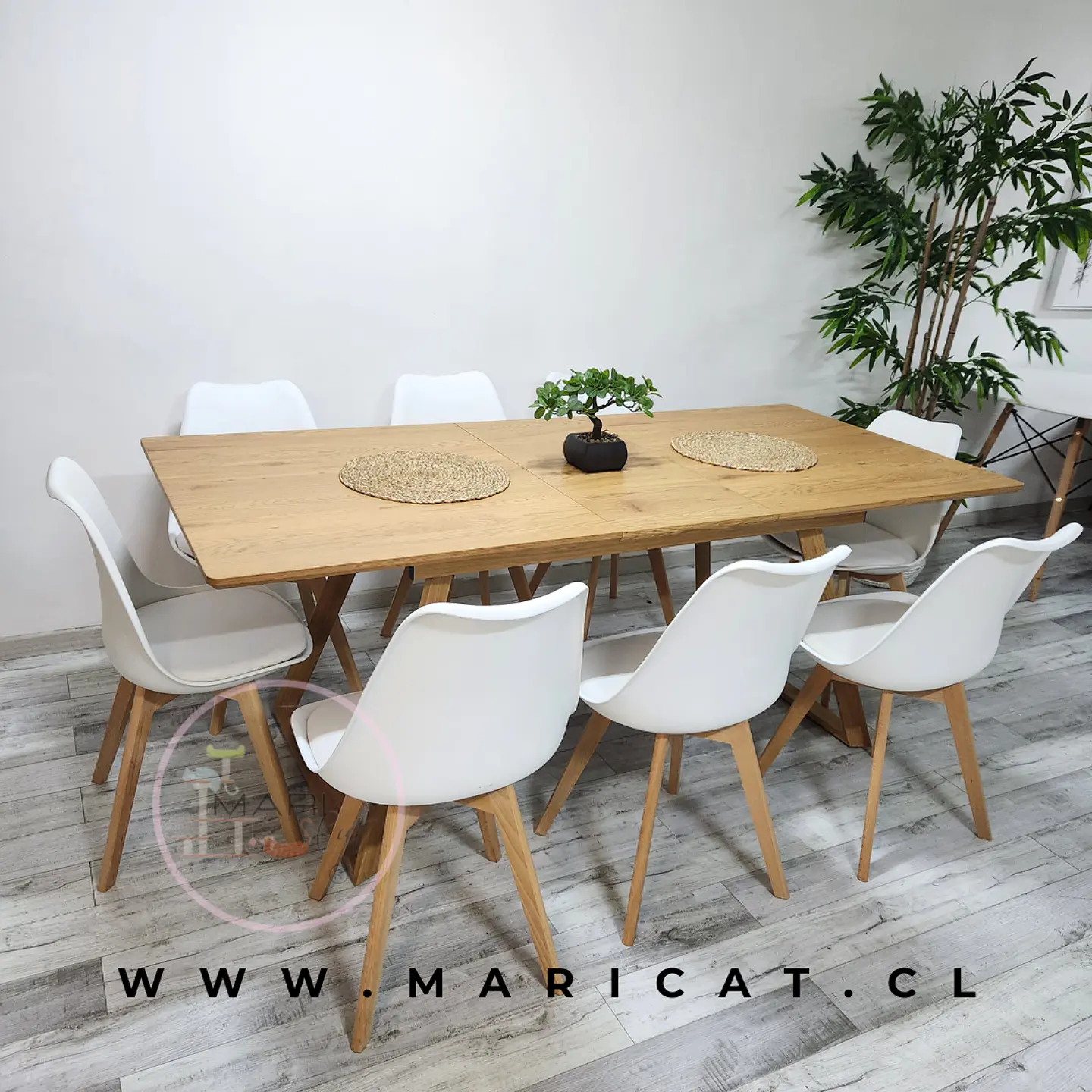 Comedor Rectangular Melamina 8 Sillas Tulip – Mesa 100cm 2