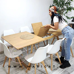 Mesa Expandible Zeus MDF 160x90 + Silla Tulip