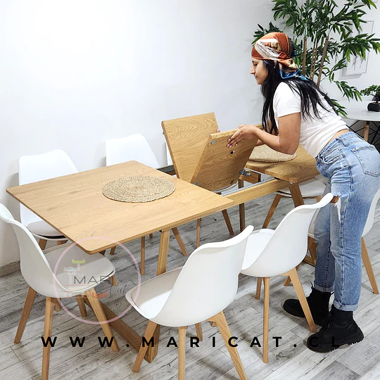 Mesa Expandible Zeus MDF 160x90 + Silla Tulip