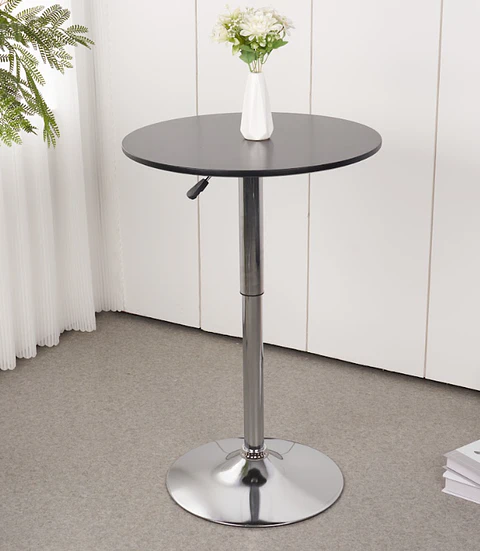 Mesa Alta de Terraza Redonda MDF negro
