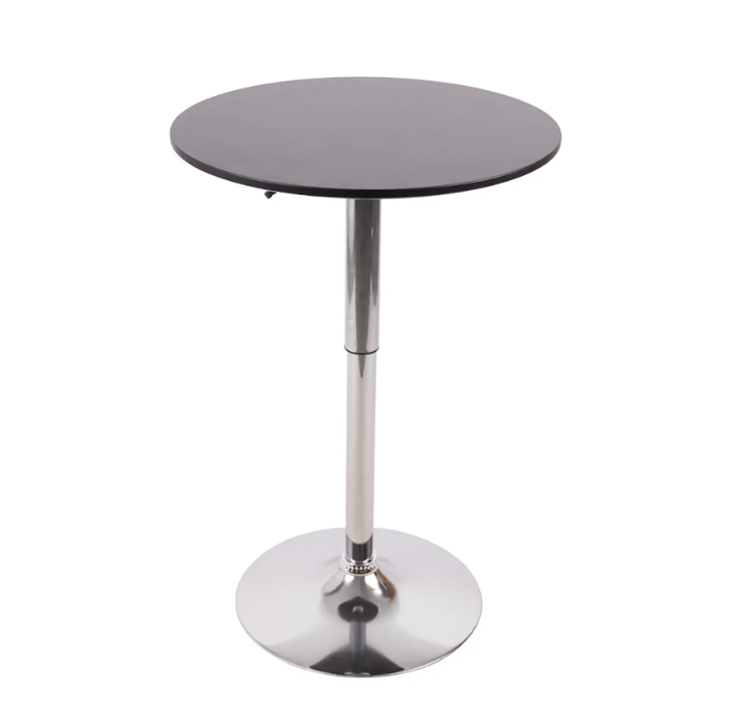 Mesa Alta de Terraza Redonda MDF negro 2