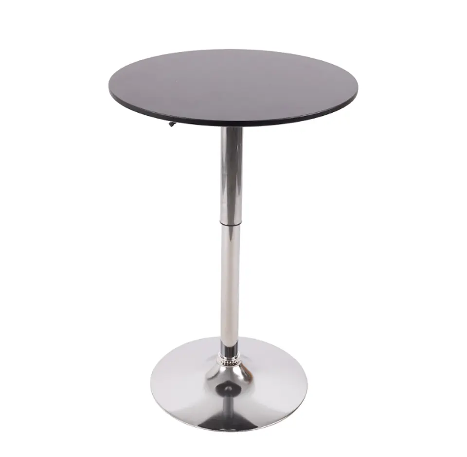 Mesa Alta de Terraza Redonda MDF negro 2