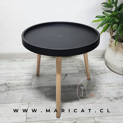 Mesa de Centro Eames Lateral con Cubierta polipropileno y Patas de Madera living terraza recepcion