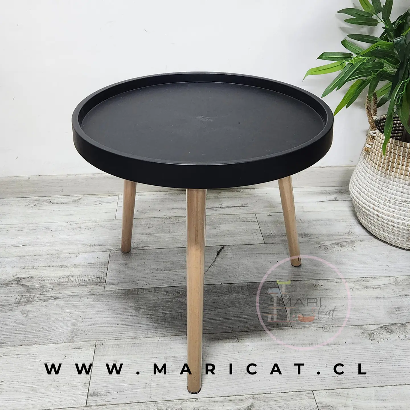 Mesa de Centro Eames Lateral con Cubierta polipropileno y Patas de Madera living terraza recepcion 4