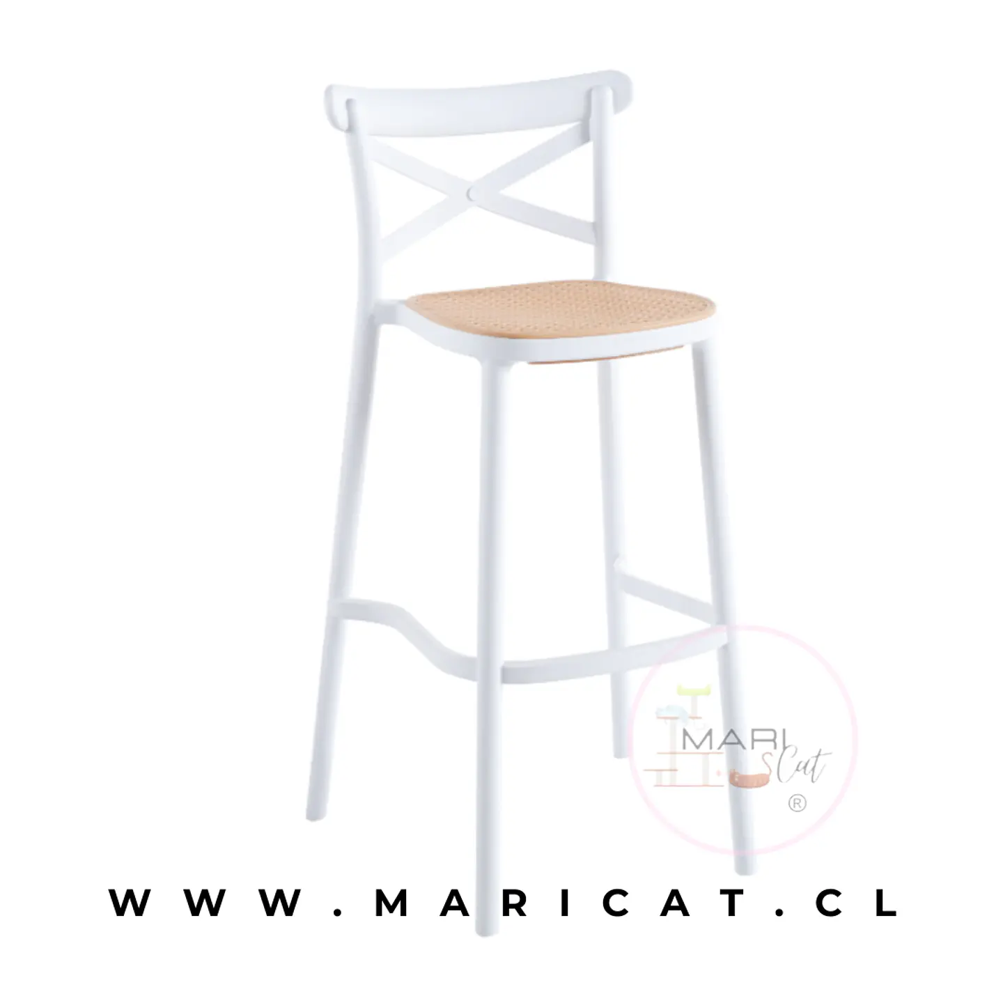 Taburete Bar Alto Danubio Polipropileno Negro 77cm 3