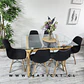 Comedor Rectangular Vidrio 4 Sillas Crossback – Mesa 130x80cm - Miniatura 2