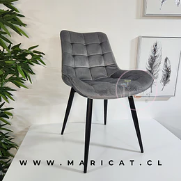 Silla Macron Capitone Velvet Black