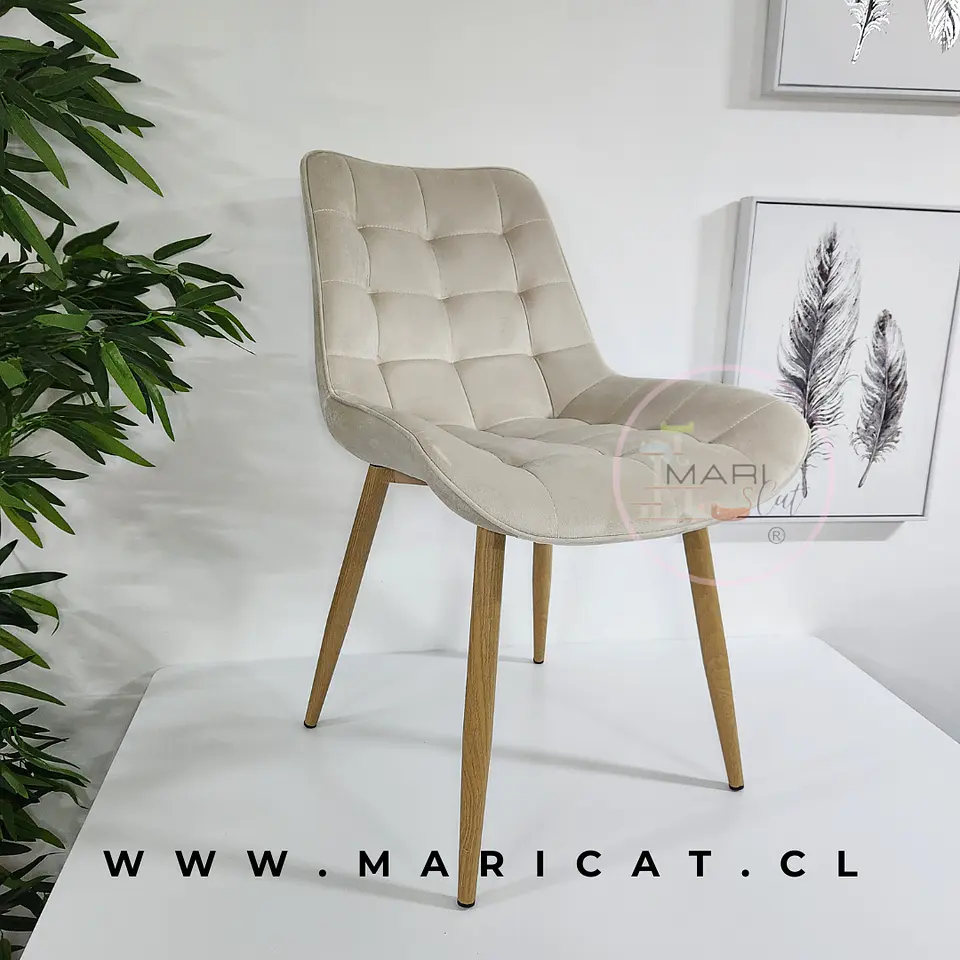 Silla Macron Capitone Velvet Wood 2.0 2