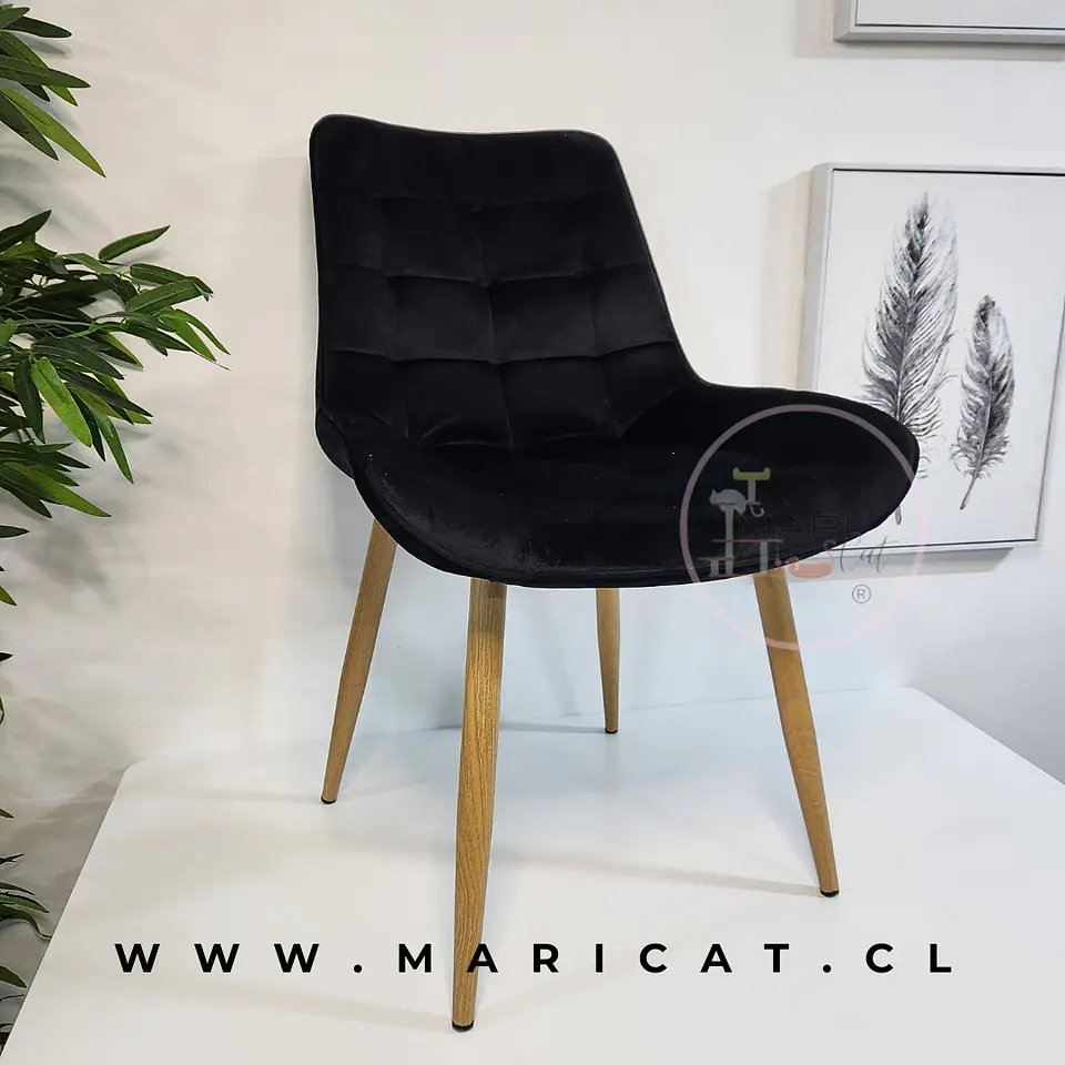Silla Macron Capitone Velvet Wood 2.0 3