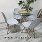 Comedor Redondo Mesa Eames Eiffel Vidrio + 4 Sillas Eames - Miniatura 2