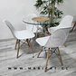 Comedor Redondo Mesa Eames Eiffel Vidrio + 4 Sillas Eames - Miniatura 1