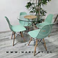 Comedor Redondo Mesa Eames Eiffel Vidrio + 4 Sillas Eames - Miniatura 4