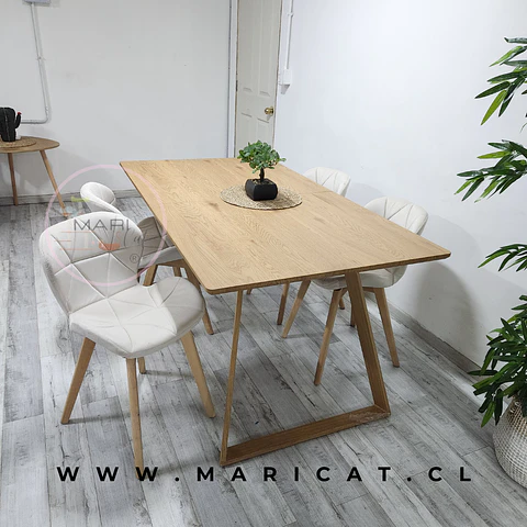 Comedor Rectangular Melamina 4 Sillas Velvet – Mesa 100cm