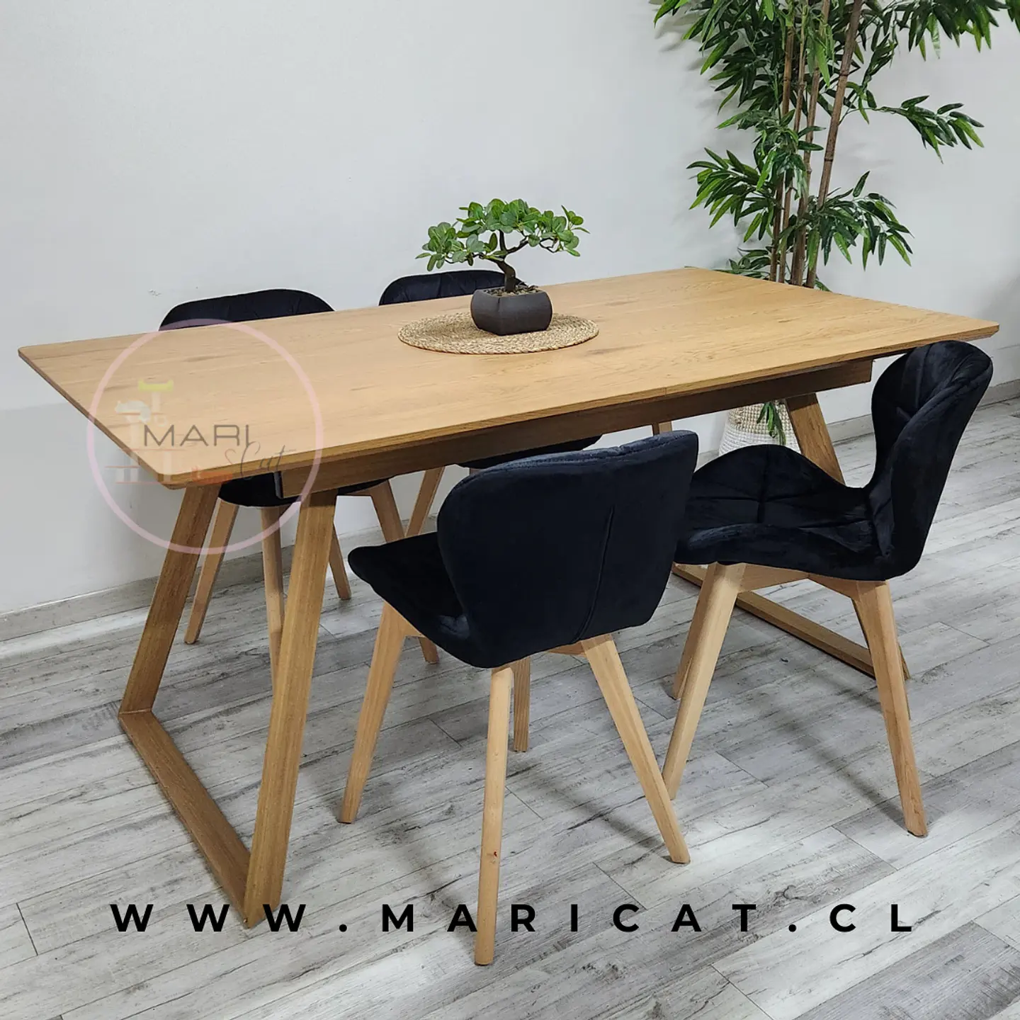 Comedor Rectangular Melamina 4 Sillas Velvet – Mesa 100cm 2