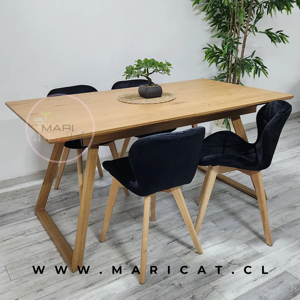 Comedor Rectangular Melamina 4 Sillas Velvet – Mesa 100cm 2
