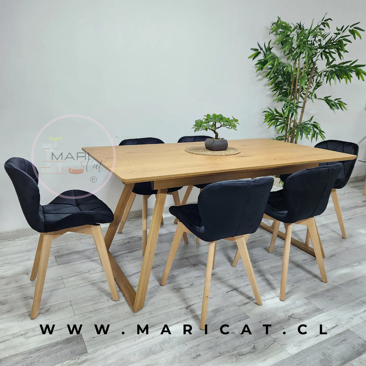 Comedor Rectangular Melamina 4 Sillas Velvet – Mesa 100cm 3