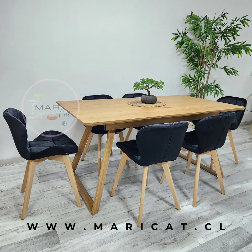 Comedor Rectangular Melamina 4 Sillas Velvet – Mesa 100cm 3