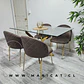 Comedor Rectangular Vidrio 4 Sillas Velvet – Mesa 140x80cm - Miniatura 1