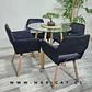 Comedor Redondo Mesa Lyon Metal Wood + 4 Sillas Boston Velvet Wood - Miniatura 2
