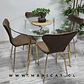 Comedor Redondo Mesa Lyon Metal Gold Vidrio + 4 Sillas  Corazón Moderna - Miniatura 3