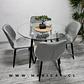 Comedor Redondo Mesa Lyon Metal Black de Vidrio + 4 Sitiales Mariposa Velvet - Miniatura 1