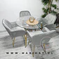 Comedor Redondo Mesa Lyon Metal Gold de Vidrio + 4 Sillones Velvet Bagual  - Miniatura 1