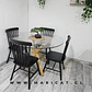 Comedor Redondo Mesa Madrid Warwick Vidrio + 4 Sillas Windsor Cross de Madera - Miniatura 3