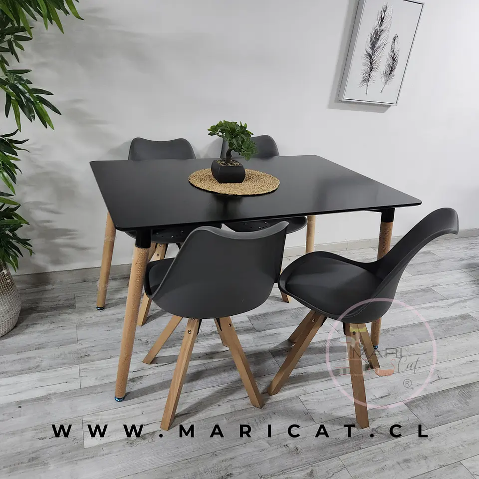 Comedor Rectangular Melamina 4 Sillas Tulip Nordic – Mesa 120x80cm 7