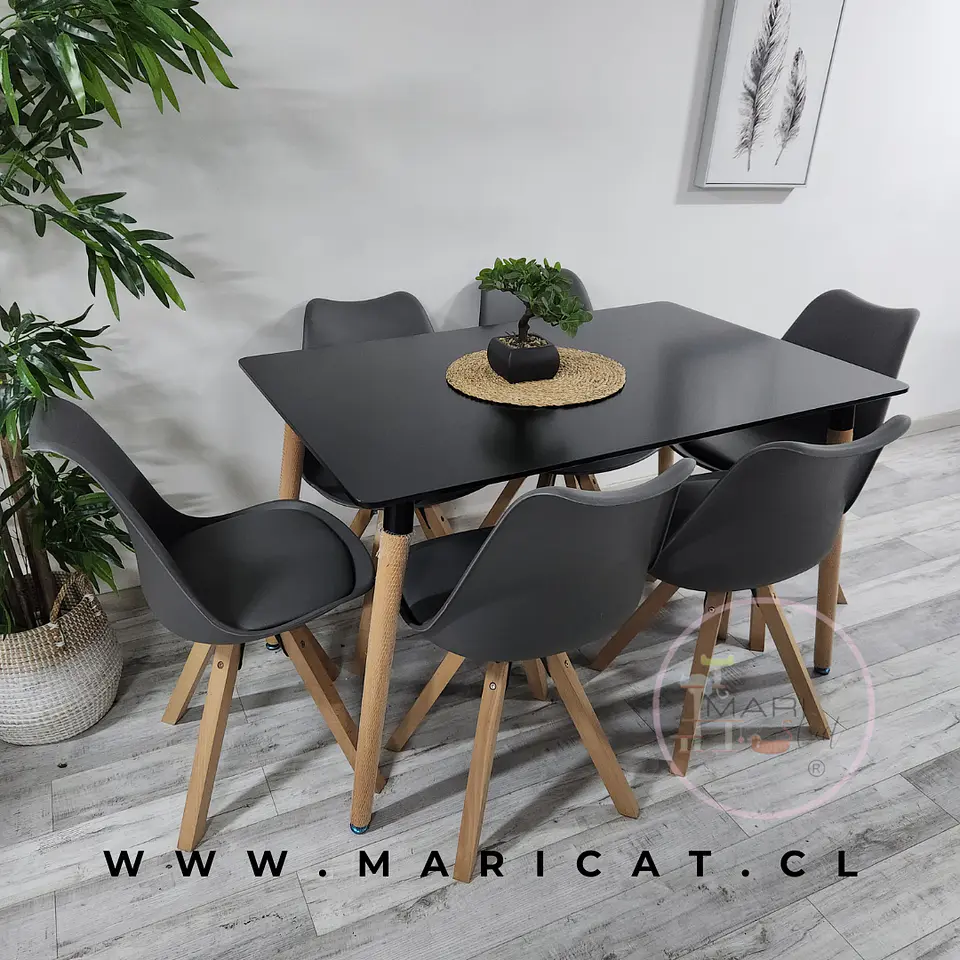 Comedor Rectangular Melamina 4 Sillas Tulip Nordic – Mesa 120x80cm 7