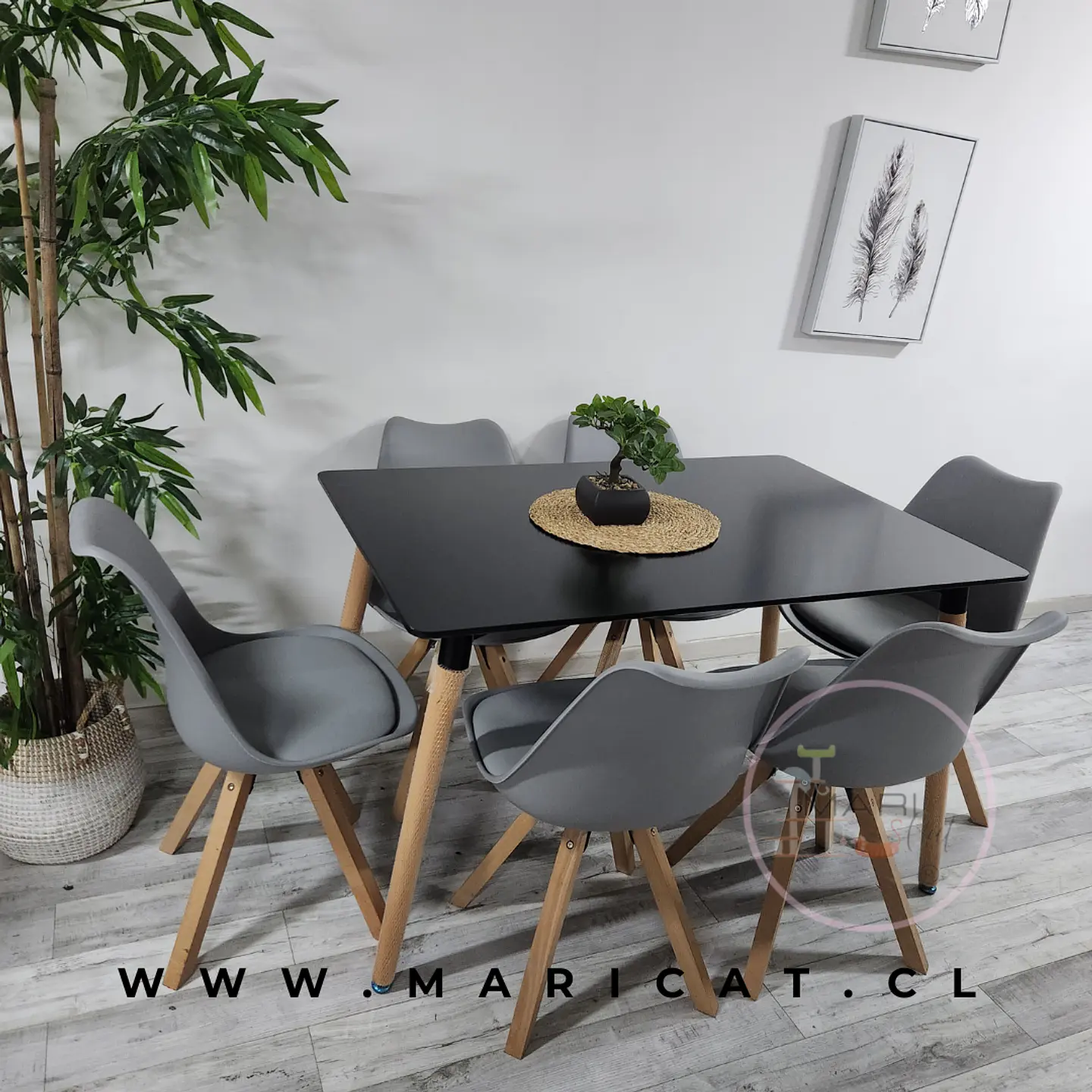 Comedor Rectangular Melamina 4 Sillas Tulip Nordic – Mesa 120x80cm 8