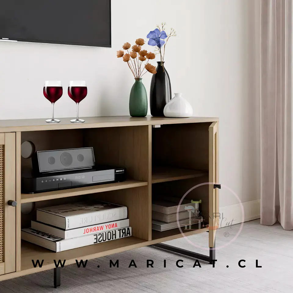 Rack o Buffet Melamina Rattan para tv y decoración  3