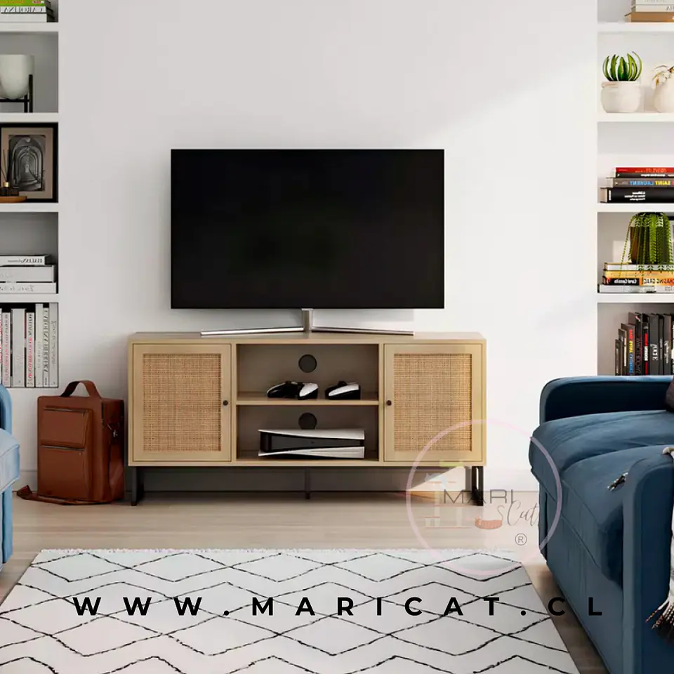 Rack o Buffet Melamina Rattan para tv y decoración  2
